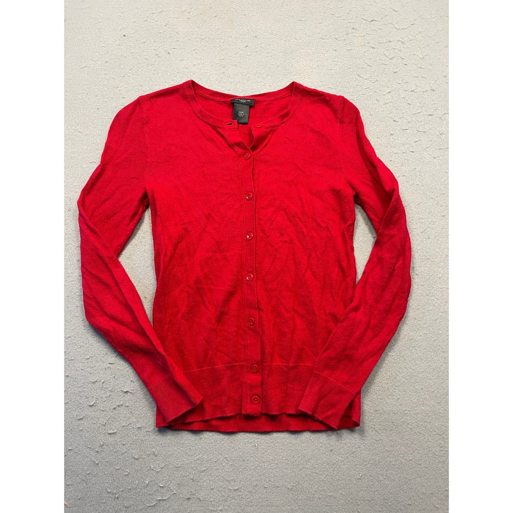 Ann Taylor Cardigan Knit Red XXSP Womens